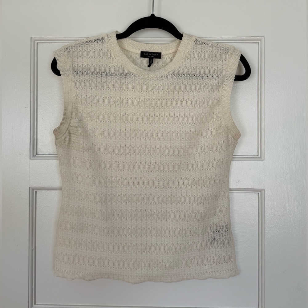 rag & bone Cream Lace Tank